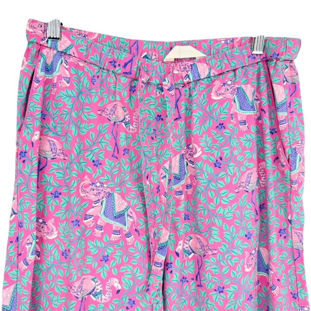 Printfresh Pink Elephant Flamingo Cotton Pajama Set Womens Small Long Sleeve PJs - Picture 6 of 11